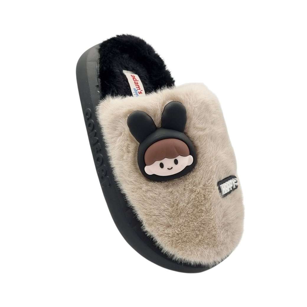 adams-869-25502-slippers_3 Adam's 896-25502 Black Beige Γυναικεία Slippers