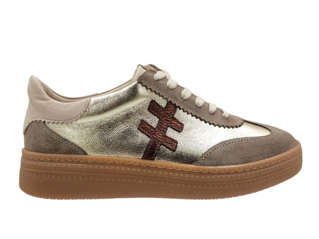tatoo-13001-sneakers_2 Tatoo 13001 Gold Γυναικεία Δερμάτινα Sneakers