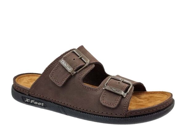 X-Feet 86 Καφέ Δερμάτινα Ανδρικά Σανδάλια