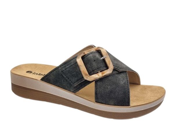 INBLU FT000020 Μαύρες Γυναικείες Παντόφλες Πόλης