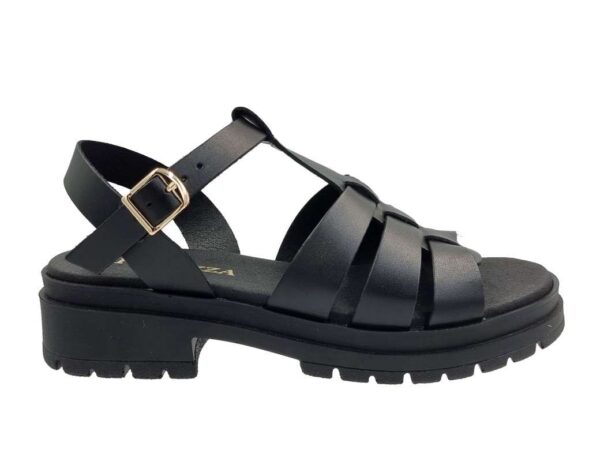 Ragazza 0544 Μαύρα Δερμάτινα Πέδιλα